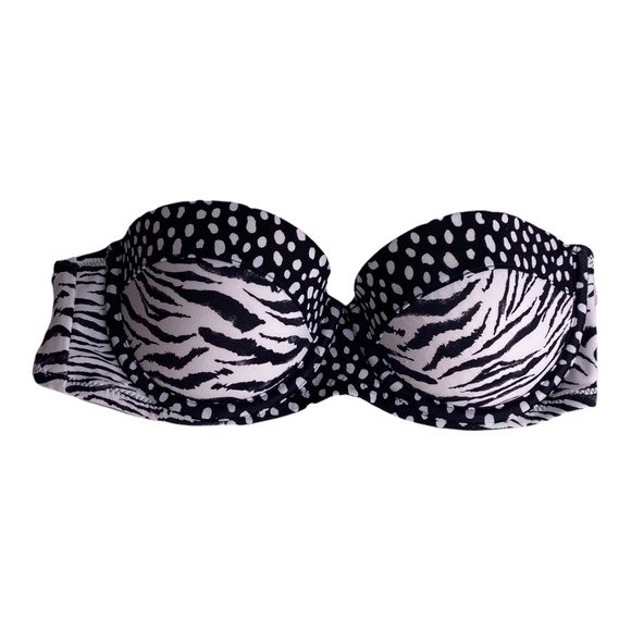 Victoria's Secret Pebble Dot & Zebra Flirt Bandeau Swim Top - Picture 3 of 3